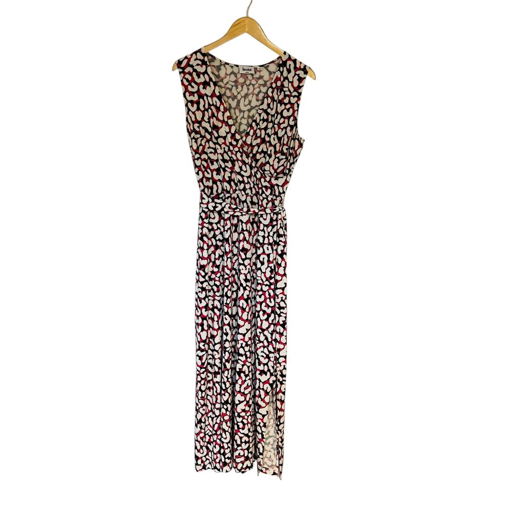 Leota Printed Sleeveless Side Split Maxi Dress Size Large Multicolor - Picture 2 of 9